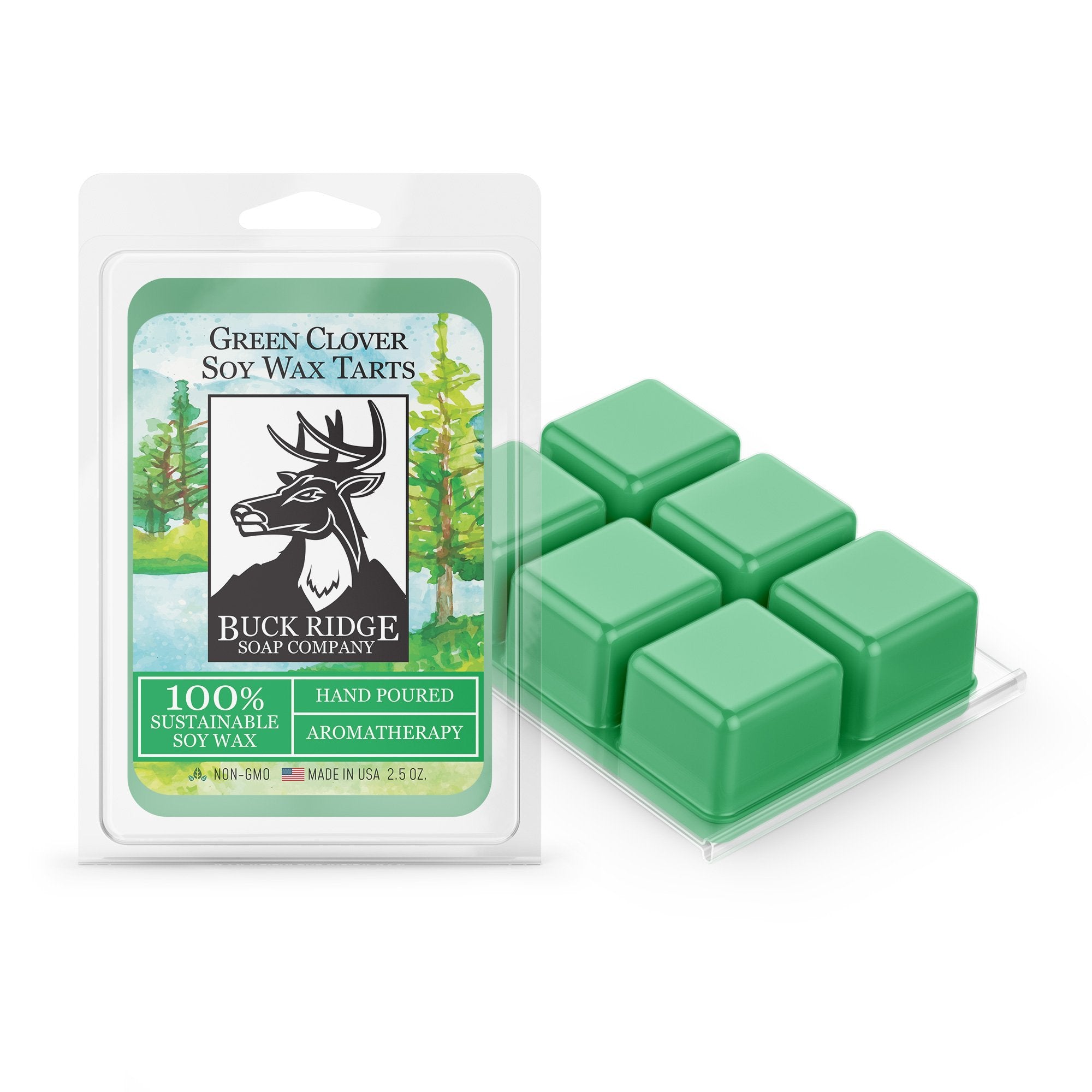 Green Clover Scented Wax Melts by Buck Ridge Soap Company