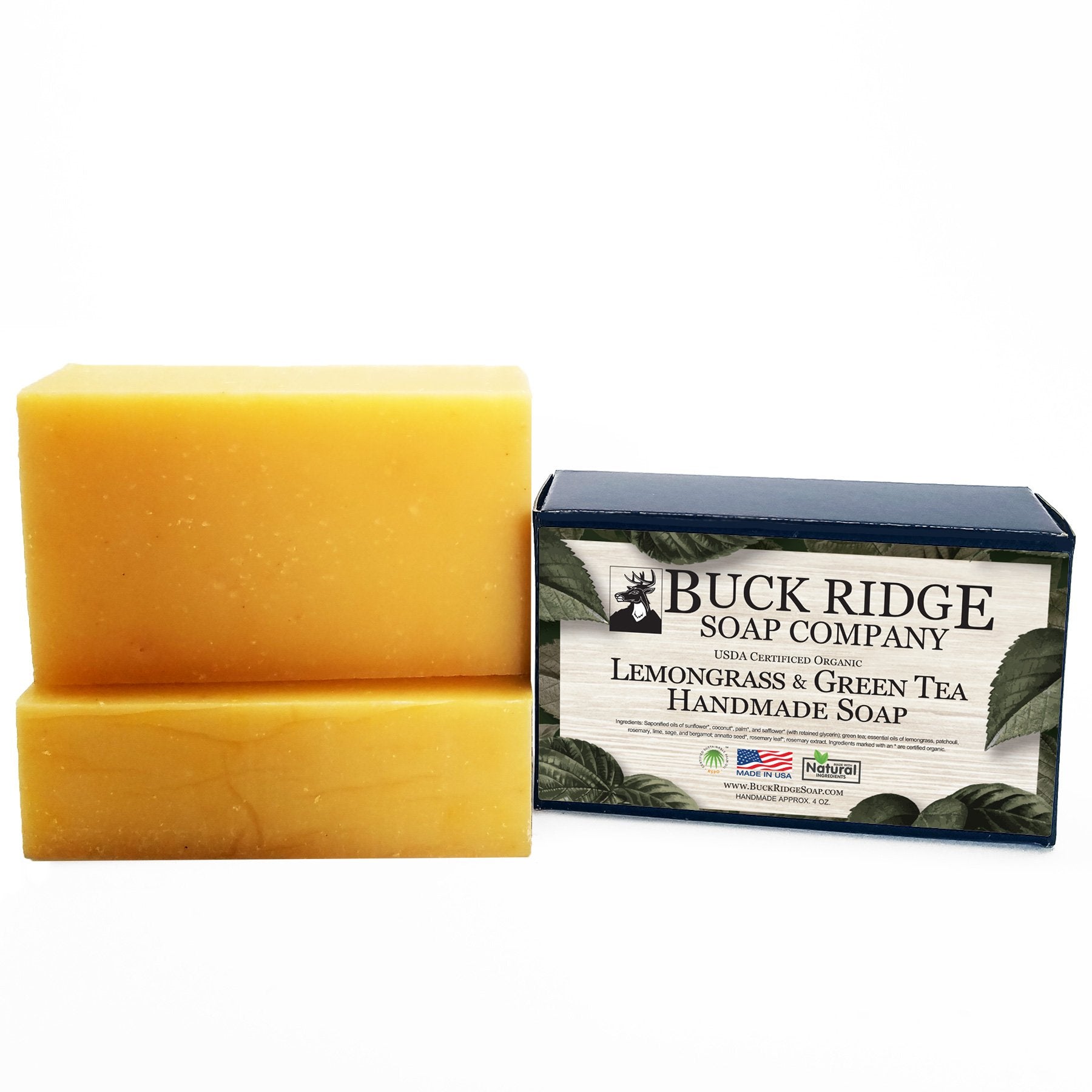 Lemongrass and Green Tea Handmade Soap - USDA Certified Organic