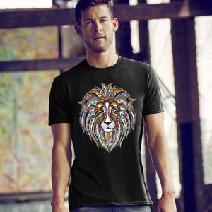Colorful Mosaic Lion T-shirt - SouthofMemphis - 1