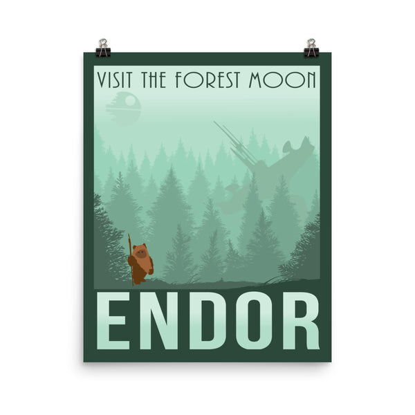 Star Wars Forest Moon of Endor Retro Travel Print