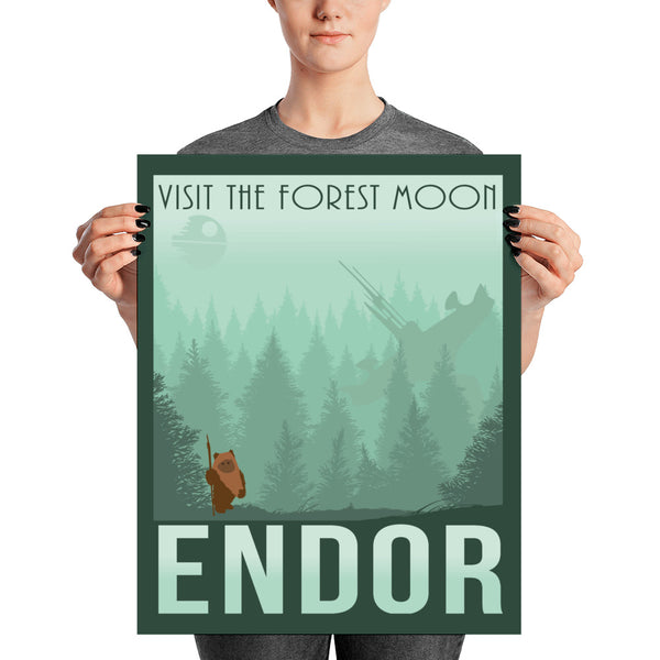 Star Wars Forest Moon of Endor Retro Travel Print