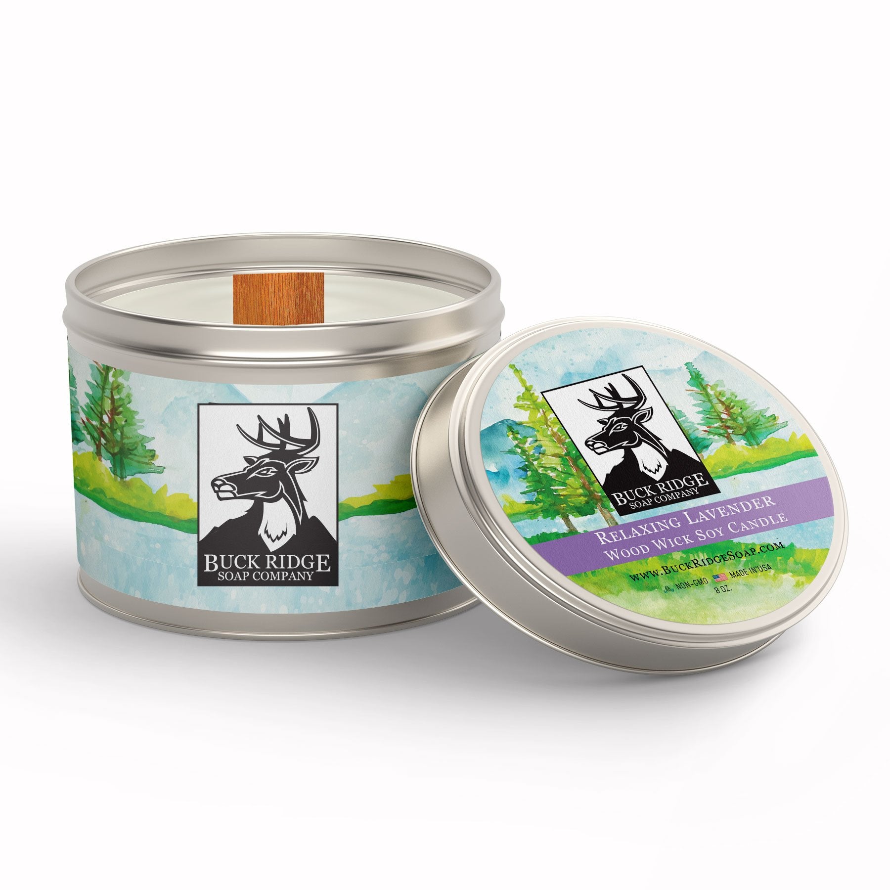 Relaxing Lavender Sustainable Wood Wick Soy Candle