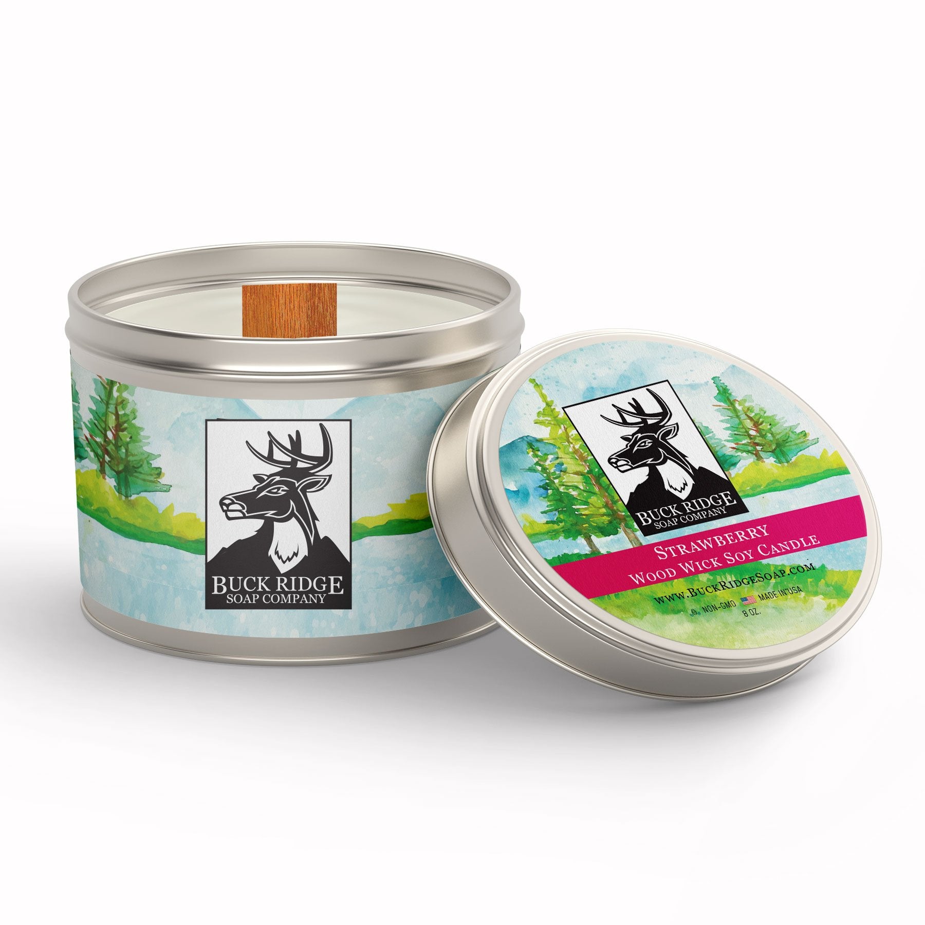 Strawberry Sustainable Wood Wick Soy Candle